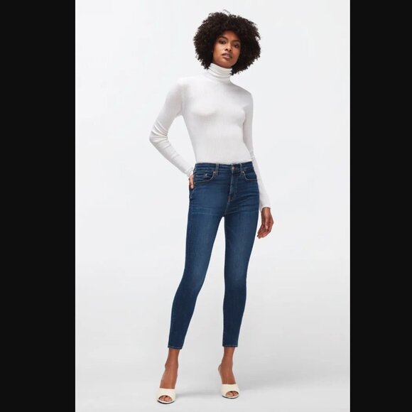 7 For All Mankind Aubrey B(Air) Echo Duchess High Rise Mid Blue Size 23 - Picture 1 of 10